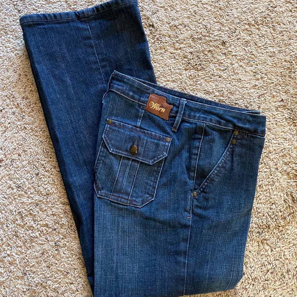 Worn Jeans Flap Pocket Sz 10